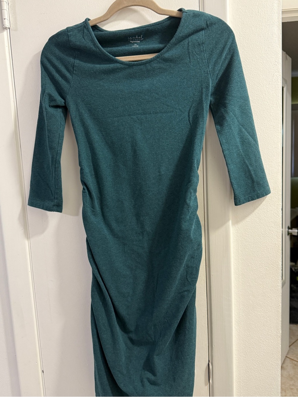 Isabel Maternity by Ingrid & Isabel Teal Long Sleeve Maternity Sheath Dress